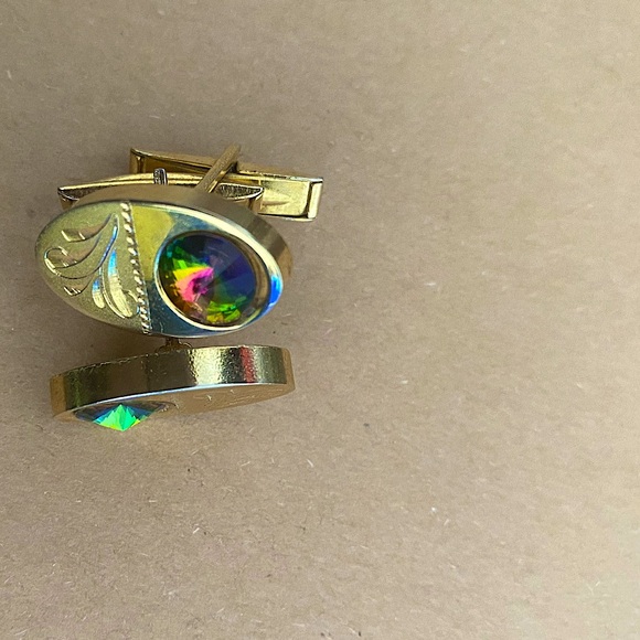 Inlay multi color stone oval cuff - Picture 3 of 4